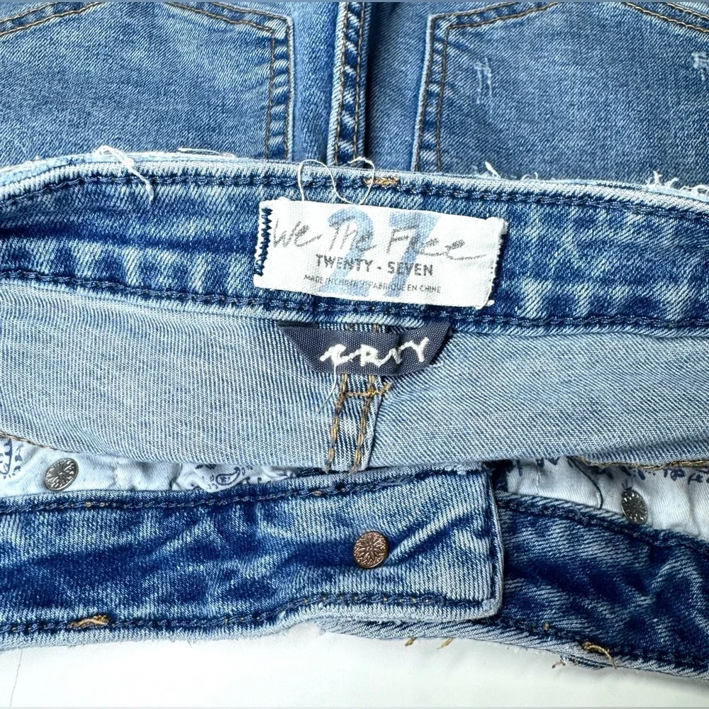 We The Free Women’s Blue Jean Shorts Distressed Size- 27 - Picture 6 of 6
